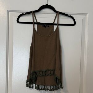 POL Olive Tassel-Hem Camisole